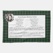 Family Recipe Green Gingham Holiday  Foto Theedoek (Horizontaal)