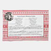 Family Recipe Holiday Red White Scandinavian Foto Theedoek (Horizontaal)