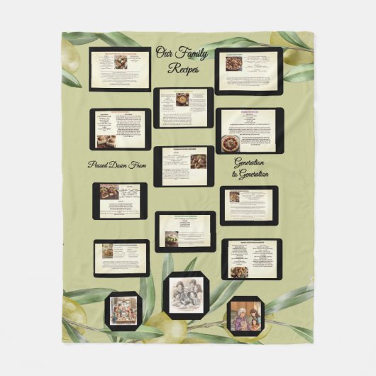 Family Recipe Keepsake Fleece Deken (Voorkant)