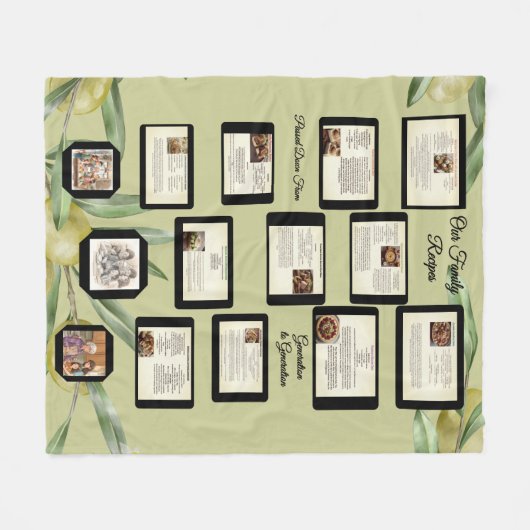 Family Recipe Keepsake Fleece Deken (Voorkant (Horizontaal))