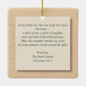 Family Recipe Keepsake Ornament 2025 (Achterkant)