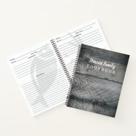 Family Recipes Cookbook Rustic Wood Pinecones Notitieboek
