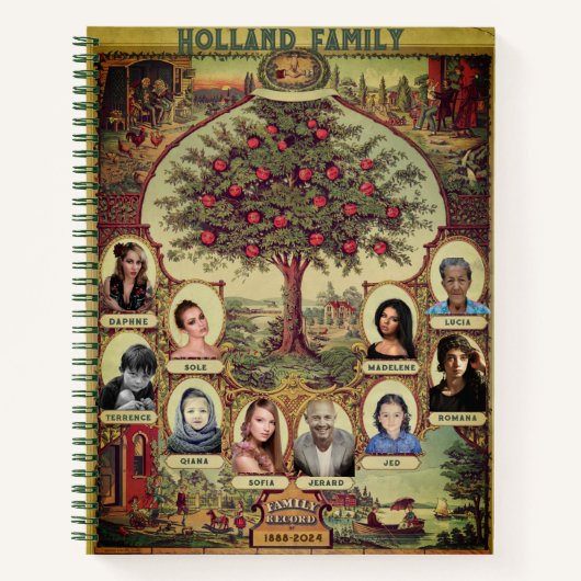 Family Records Tree Personaliseren Notitieboek (Voorkant)