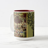 Family Records Tree Personaliseren Tweekleurige Koffiemok (Voorkant links)