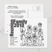 Family Reunion 2010 Coloring Invite Uitnodiging Briefkaart (Voorkant / Achterkant)