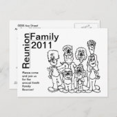 Family Reunion 2011 Coloring Invite Uitnodiging Briefkaart (Voorkant / Achterkant)