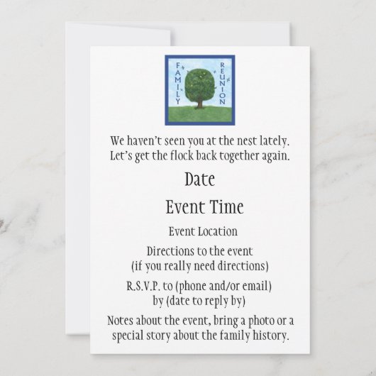 Family Reunion 2011 Uitnodiging met envelop (Achterkant)