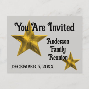 Family Reunion Aankondiging Gold Star Uitnodiging