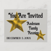 Family Reunion Aankondiging Gold Star Uitnodiging (Voorkant)