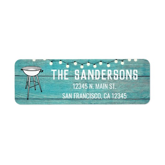 Family Reunion Annual BBQ Barbecue Rustic Etiket (Voorkant)