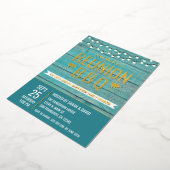 Family Reunion Annual BBQ Barbecue Rustic Folie Uitnodiging (Gedraaid)