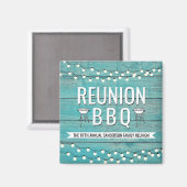 Family Reunion Annual BBQ Barbecue Rustic Magneet (Voorkant / Achterkant)