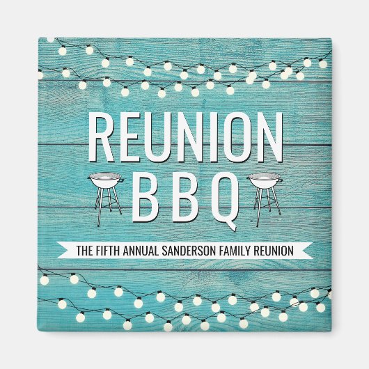 Family Reunion Annual BBQ Barbecue Rustic Magneet (Voorkant)