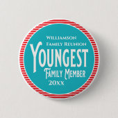 Family Reunion Award Jongste familielid Ronde Button 5,7 Cm (Voorkant)