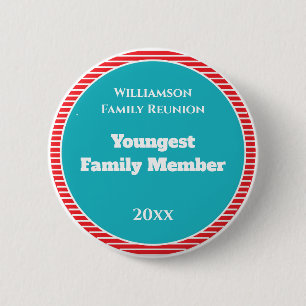 Family Reunion Award Jongste familielid Ronde Button 5,7 Cm