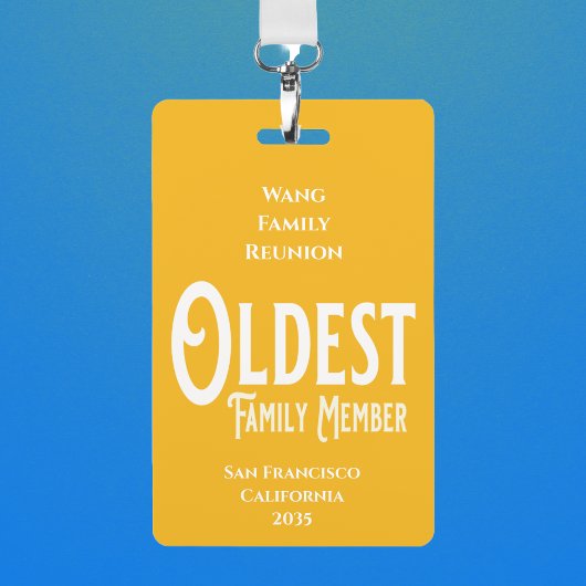 Family Reunion Award oudste familielid Badge