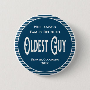 Family Reunion Award oudste Guy Man Ronde Button 5,7 Cm