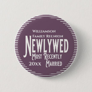 Family Reunion Award Paarse onlangs getrouwd Ronde Button 5,7 Cm