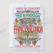 Family Reunion Band Concert Ticket Theme Retro 70s Kaart (Voorkant)