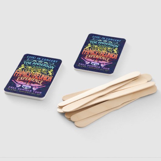 Family Reunion Band Retro 70s Concert Logo Neon Handwaaier (Niet-gemonteerd)