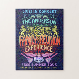 Family Reunion Band Retro 70s Concert Logo Neon Legpuzzel