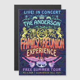 Family Reunion Band Retro 70s Concert Logo Neon Magnetische Uitnodiging