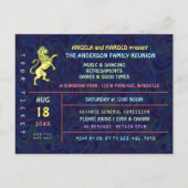 Family Reunion Band Retro 70s concert Ticket Neon Briefkaart (Achterkant)