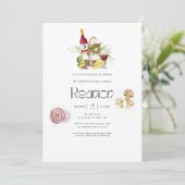 Family Reunion BBQ Picnic Monogram Kaart (Staand voorkant)