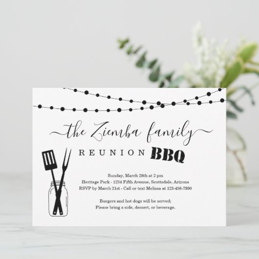 Family Reunion BBQ Uitnodiging (Staand voorkant)