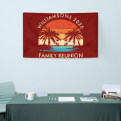 Family Reunion Beach Party Retro zonsondergang Spandoek (Beurs)
