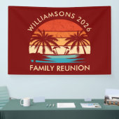 Family Reunion Beach Party Retro zonsondergang Spandoek (Beurs)