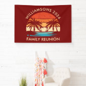 Family Reunion Beach Party Retro zonsondergang Spandoek (Insitu)