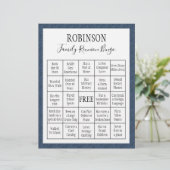 Family Reunion Bingo Game Blue Tegel (Staand voorkant)