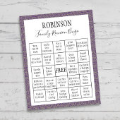 Family Reunion Bingo Game Paarse Tegel