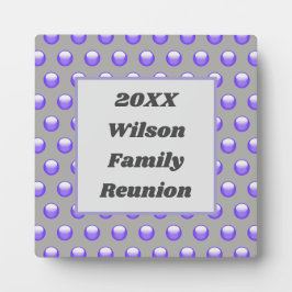 Family Reunion Blue en Gray Polka Dot Event Fotoplaat