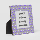 Family Reunion Blue en Gray Polka Dot Event Fotoplaat (Voorkant)
