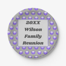 Family Reunion Blue Gray Modern Polka Dot