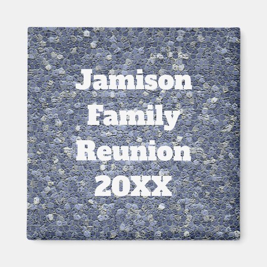 Family Reunion Blue Gray Mosaic Tegel Keepomwille Magneet (Voorkant)