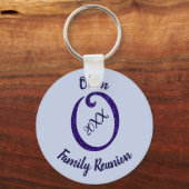 Family Reunion Blue Mosaic Letter O Monogram Sleutelhanger (Voorkant)