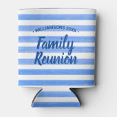 Family Reunion Blue White Stripe Blikjeskoeler (Voorkant)