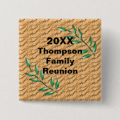 Family Reunion Branches Natuur Theme Keepomwille Vierkante Button 5,1 Cm (Voorkant)