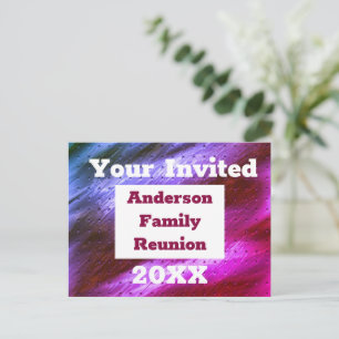 Family Reunion Bright Stripes Abstracte Uitnodigin Briefkaart