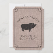 Family Reunion Brunch Rustic Boerderij  Pig Kaart (Voorkant)