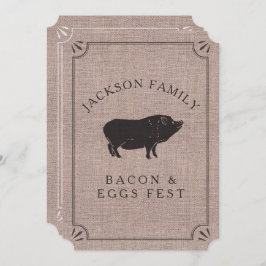 Family Reunion Brunch Rustic Boerderij Pig Kaart