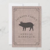 Family Reunion Brunch Rustic Boerderij  Pig Kaart (Voorkant)