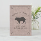 Family Reunion Brunch Rustic Boerderij  Pig Kaart (Staand voorkant)