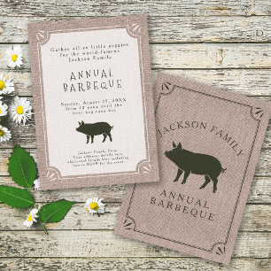 Family Reunion Brunch Rustic Boerderij  Pig Kaart