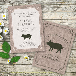 Family Reunion Brunch Rustic Boerderij Pig Kaart