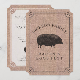 Family Reunion Brunch Rustic Boerderij Pig Kaart