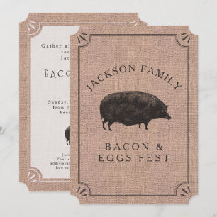 Family Reunion Brunch Rustic Boerderij  Pig Kaart